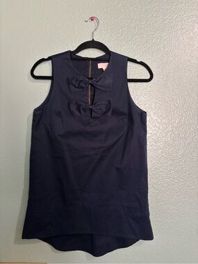 Ted Baker Navy Sleeveless Top with Front Bow Detail
